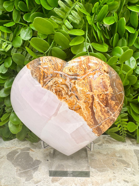 Pink Mangano / Pakistan Bumble Bee Jasper Heart 1038g