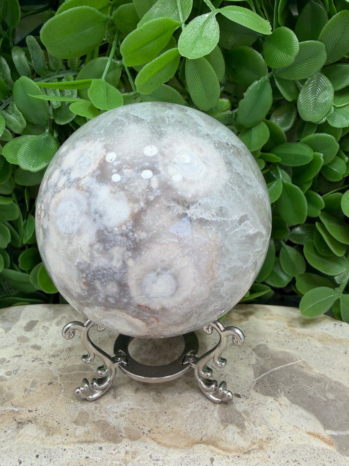 Flower Agate Sphere 944g | Growth • Confidence • New Beginnings