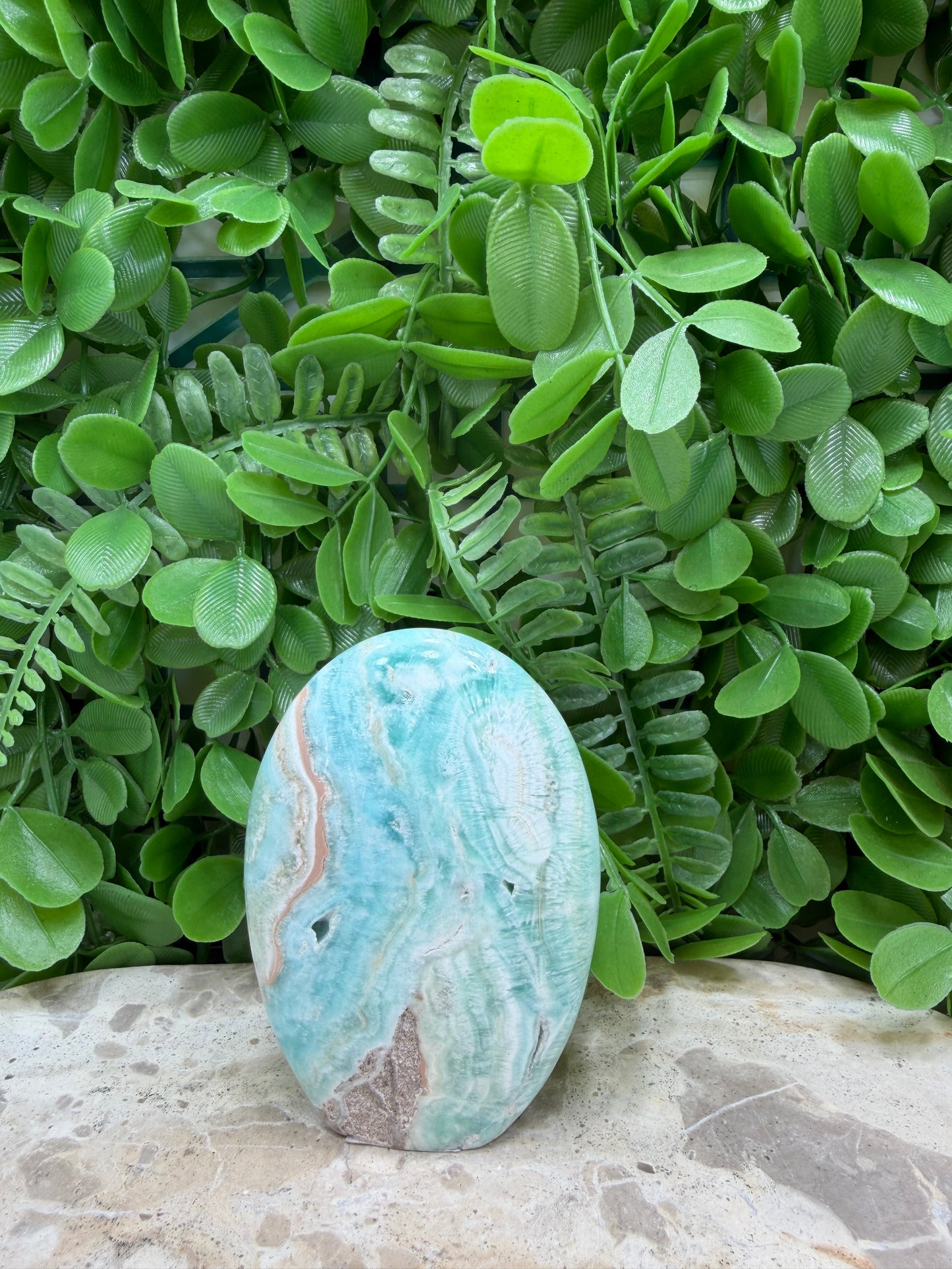Standing Blue Aragonite Freeform 266g
