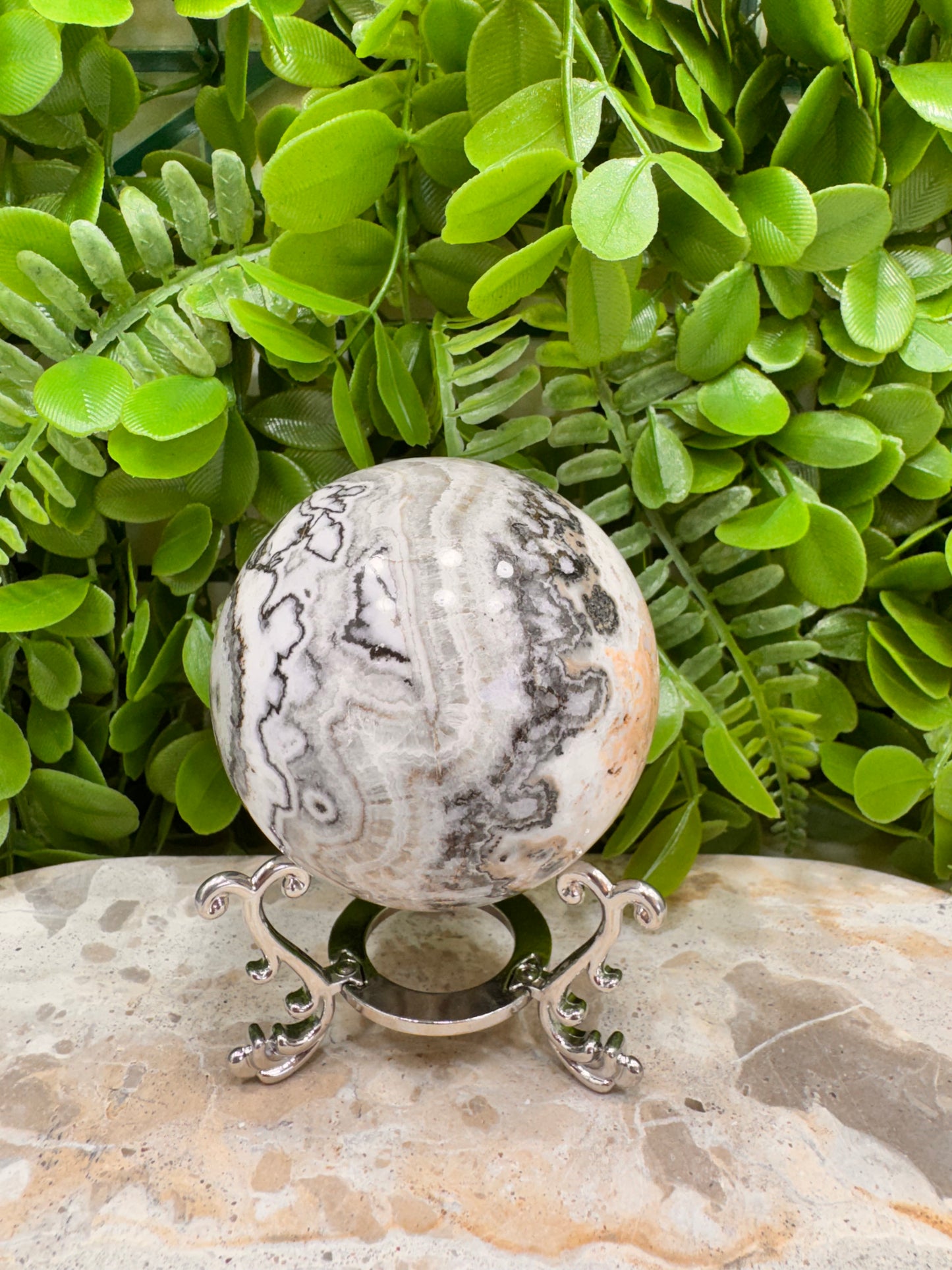 Dendritic Ocean Root Jasper Sphere 474g