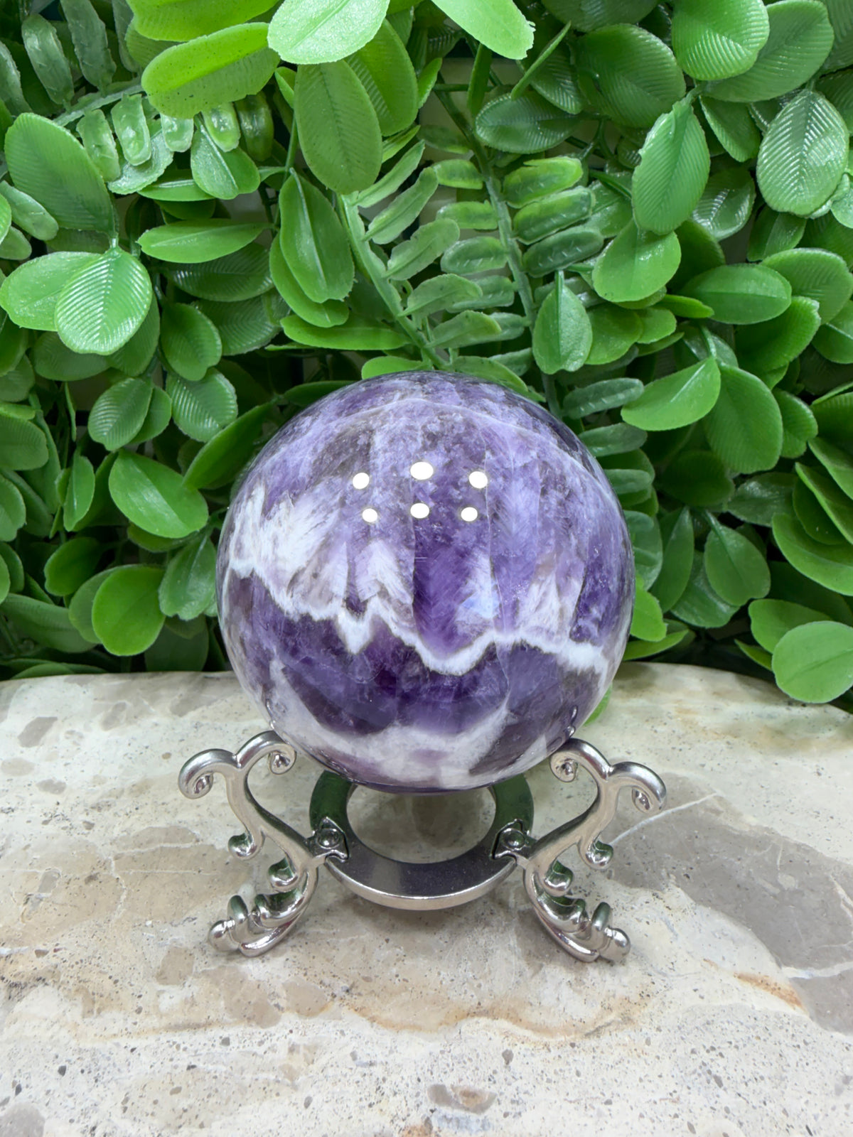 Chevron Amethyst Sphere 358g