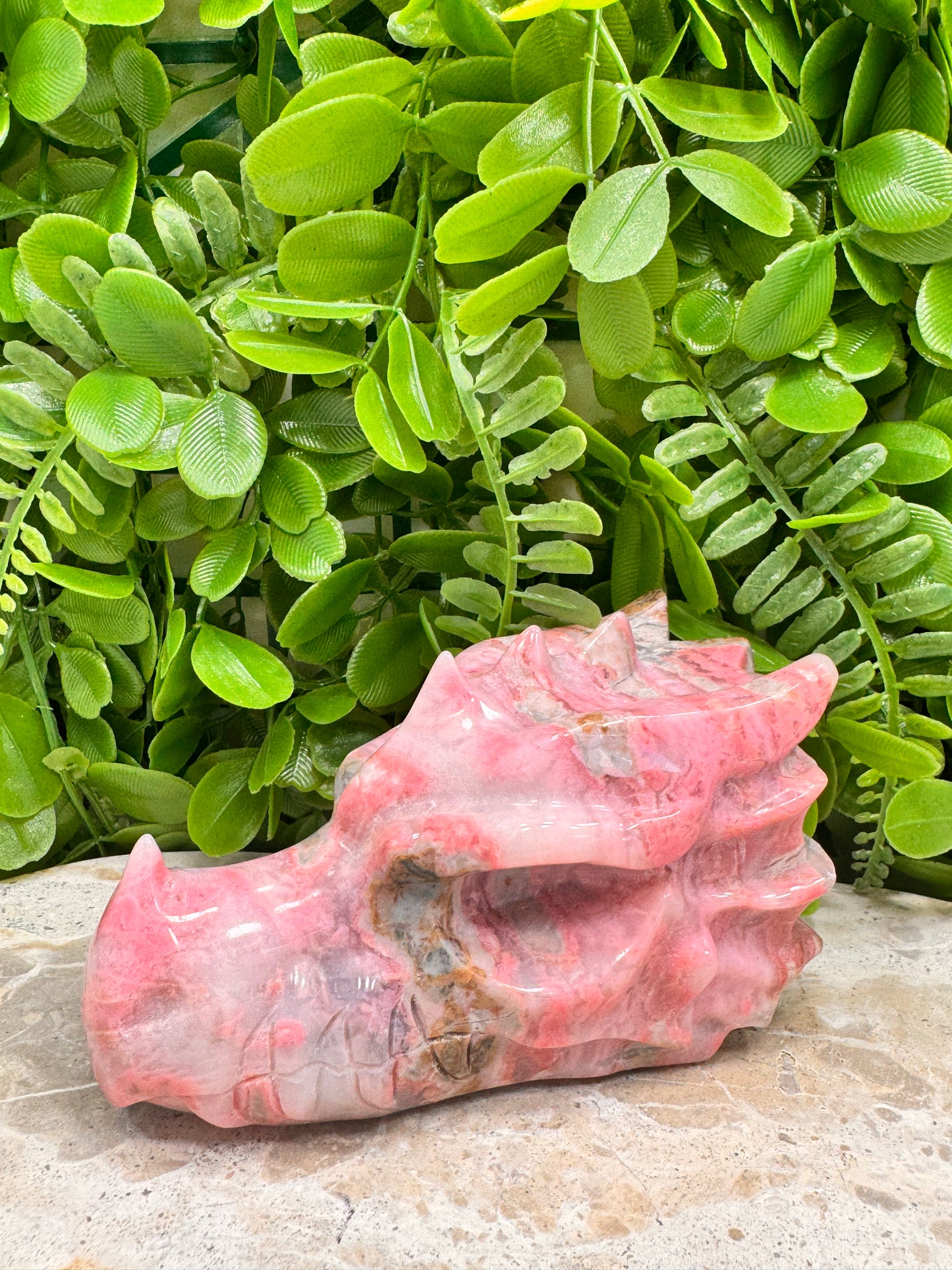 Rhodonite Dragon Skull 744g