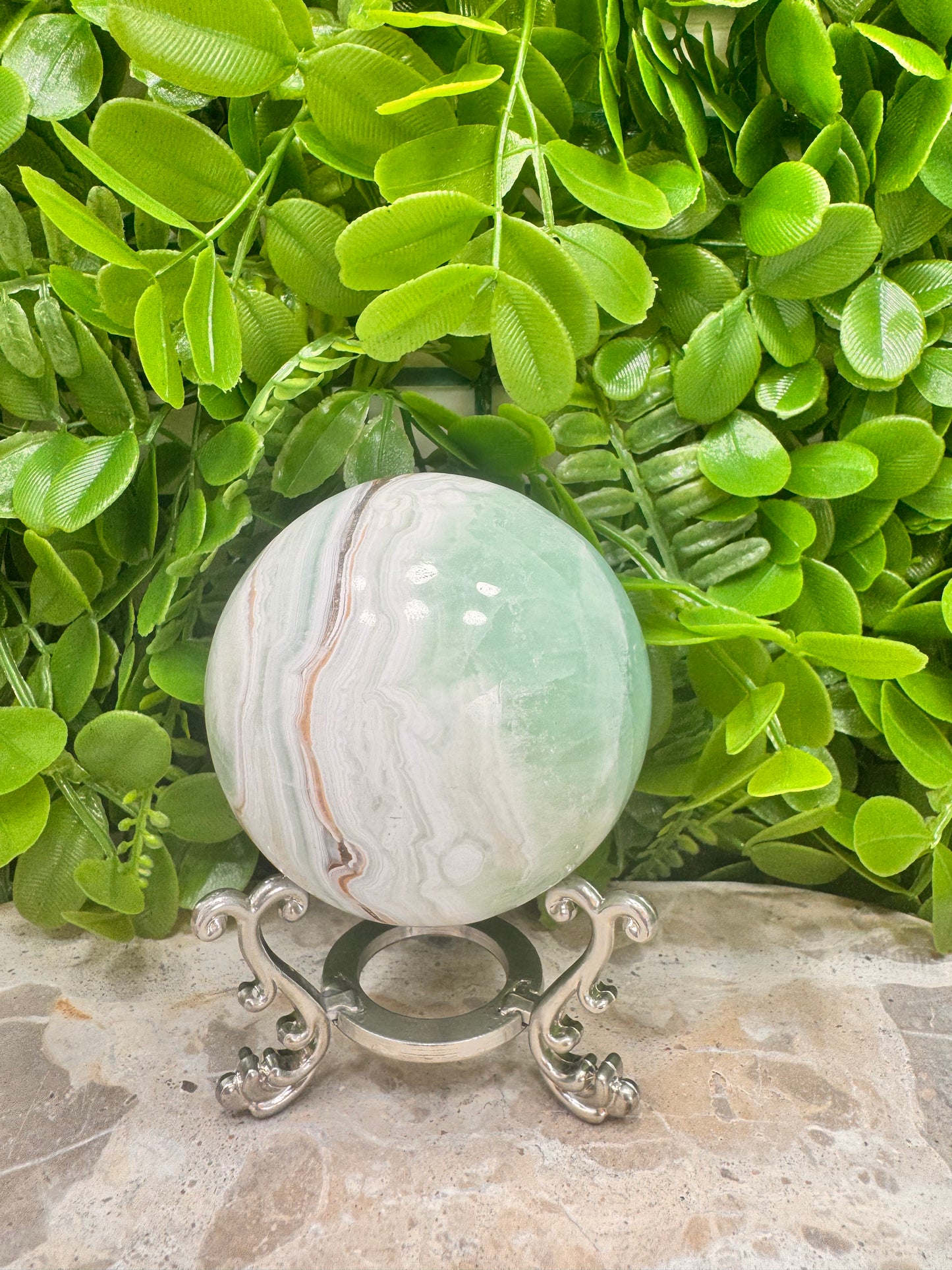 Pistachio Calcite Sphere 566g