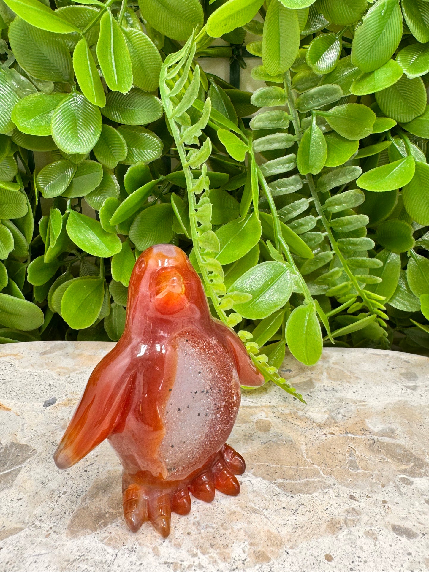 Carnelian Druzy Penguin 104g