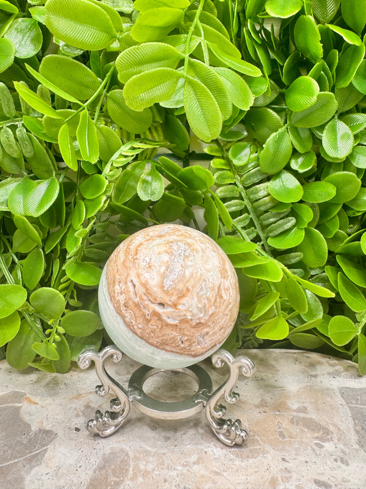 Blue Caribbean Calcite Sphere 330g