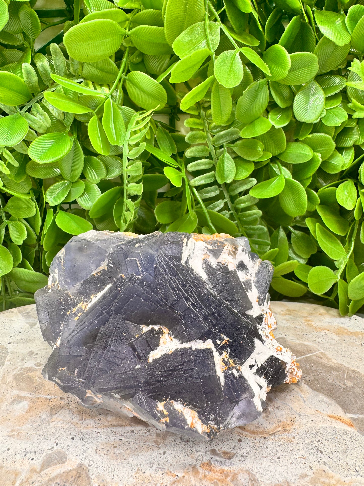 Blue Cubed Fluorite Specimen 1016g