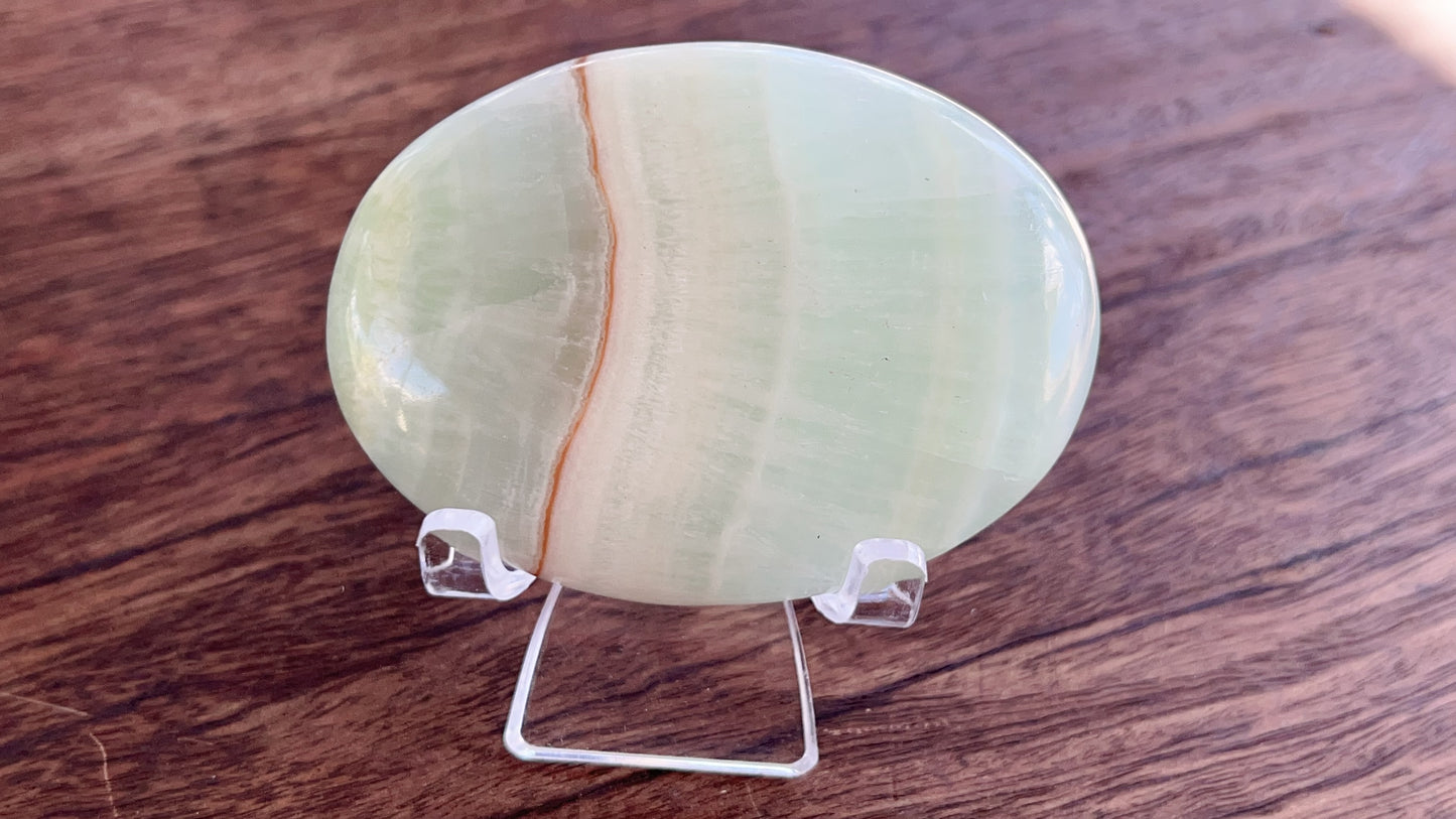 Pistachio Calcite Palm Stone 122g