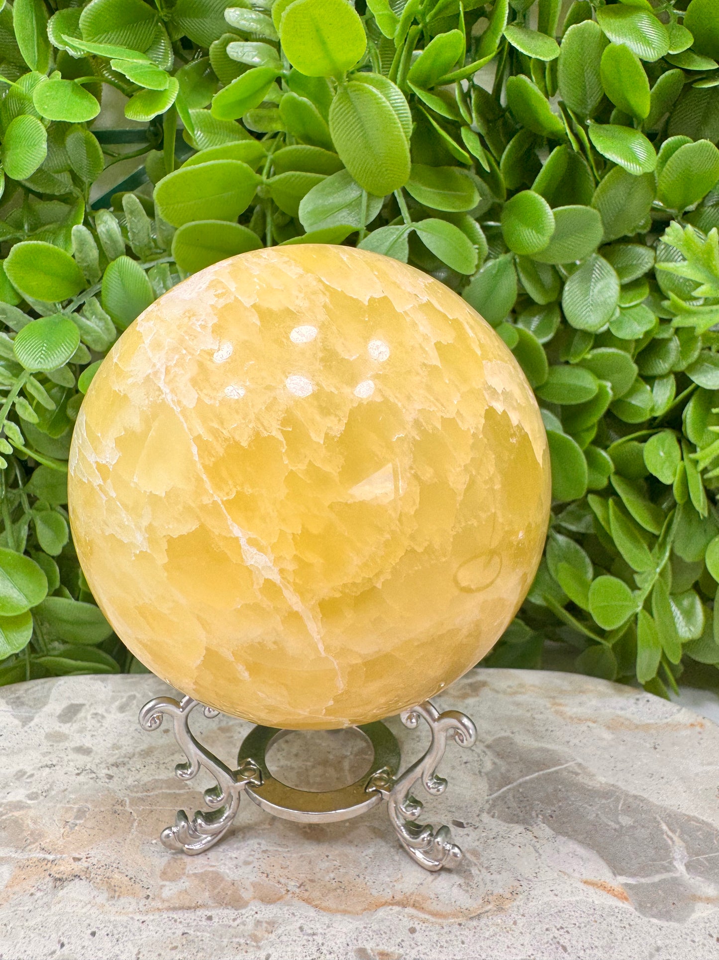 lemon Calcite Sphere 1512g