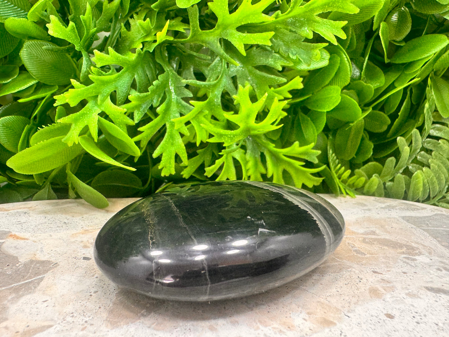 Black Banded Onyx Palm Stone 150g