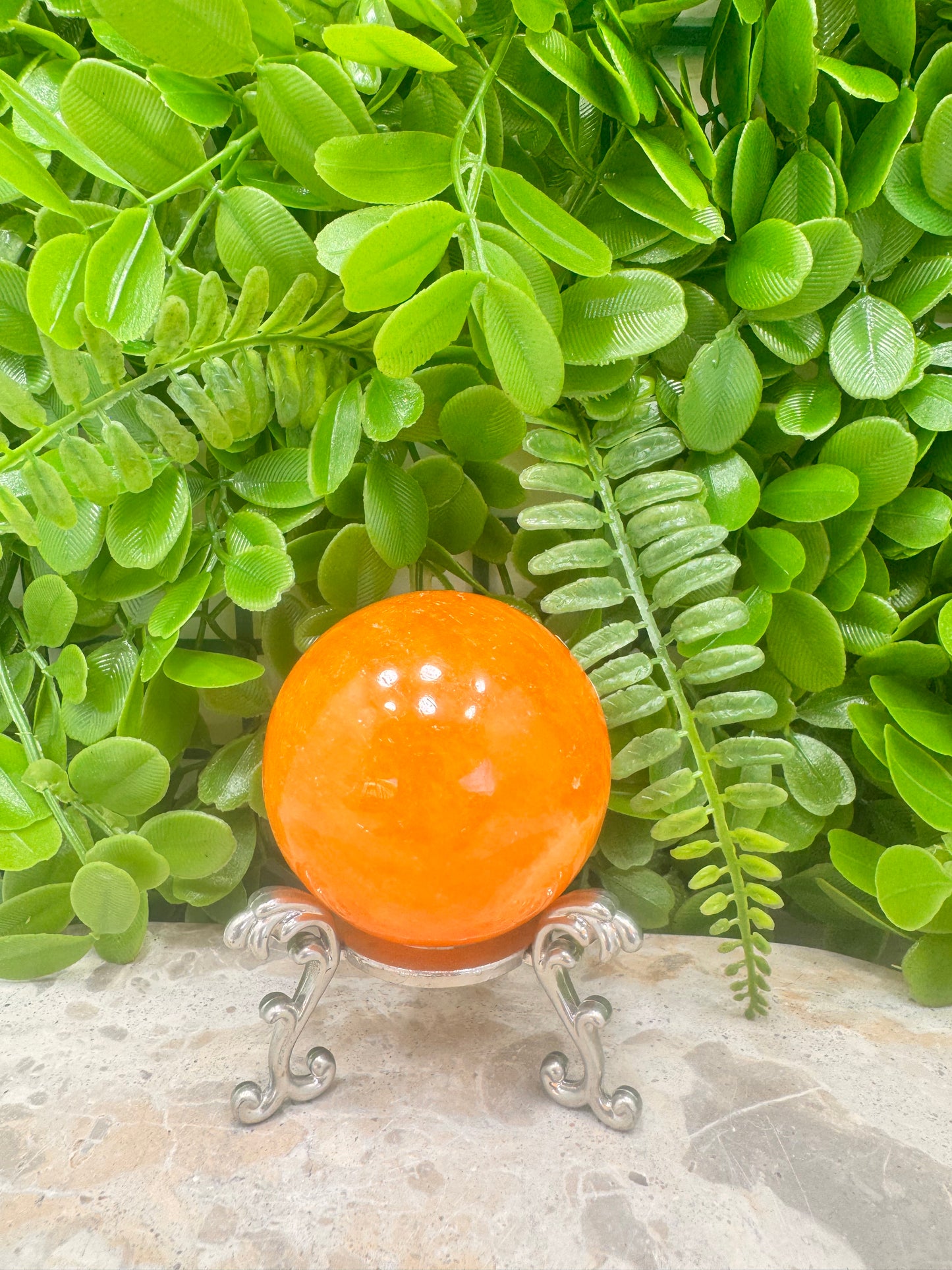 Crystalized Orange Calcite Sphere 330g