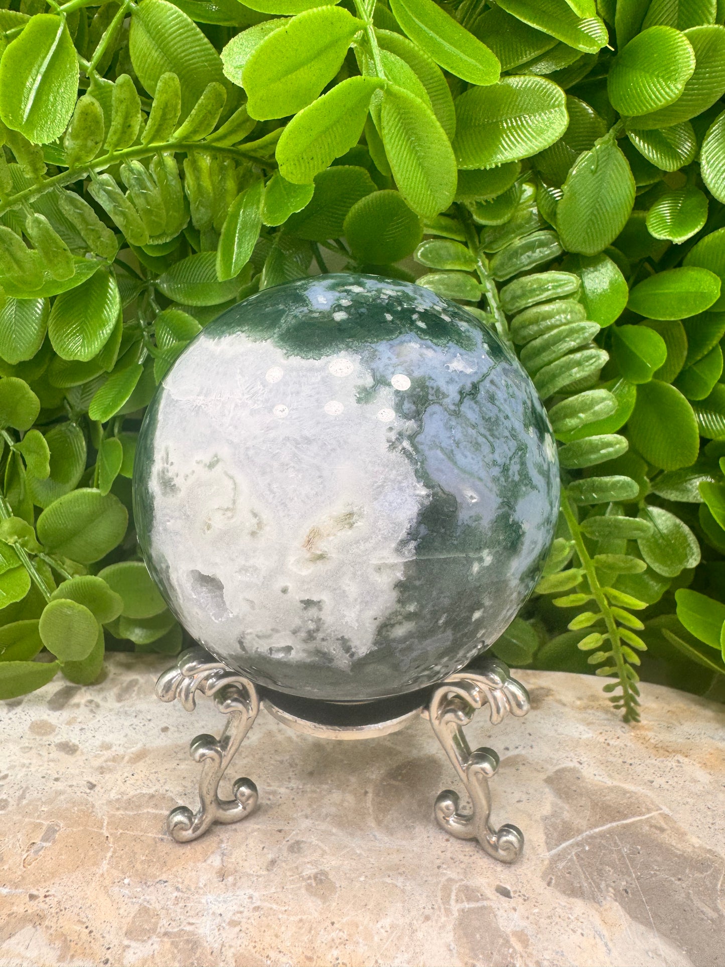 Moss Agate Sphere 672g