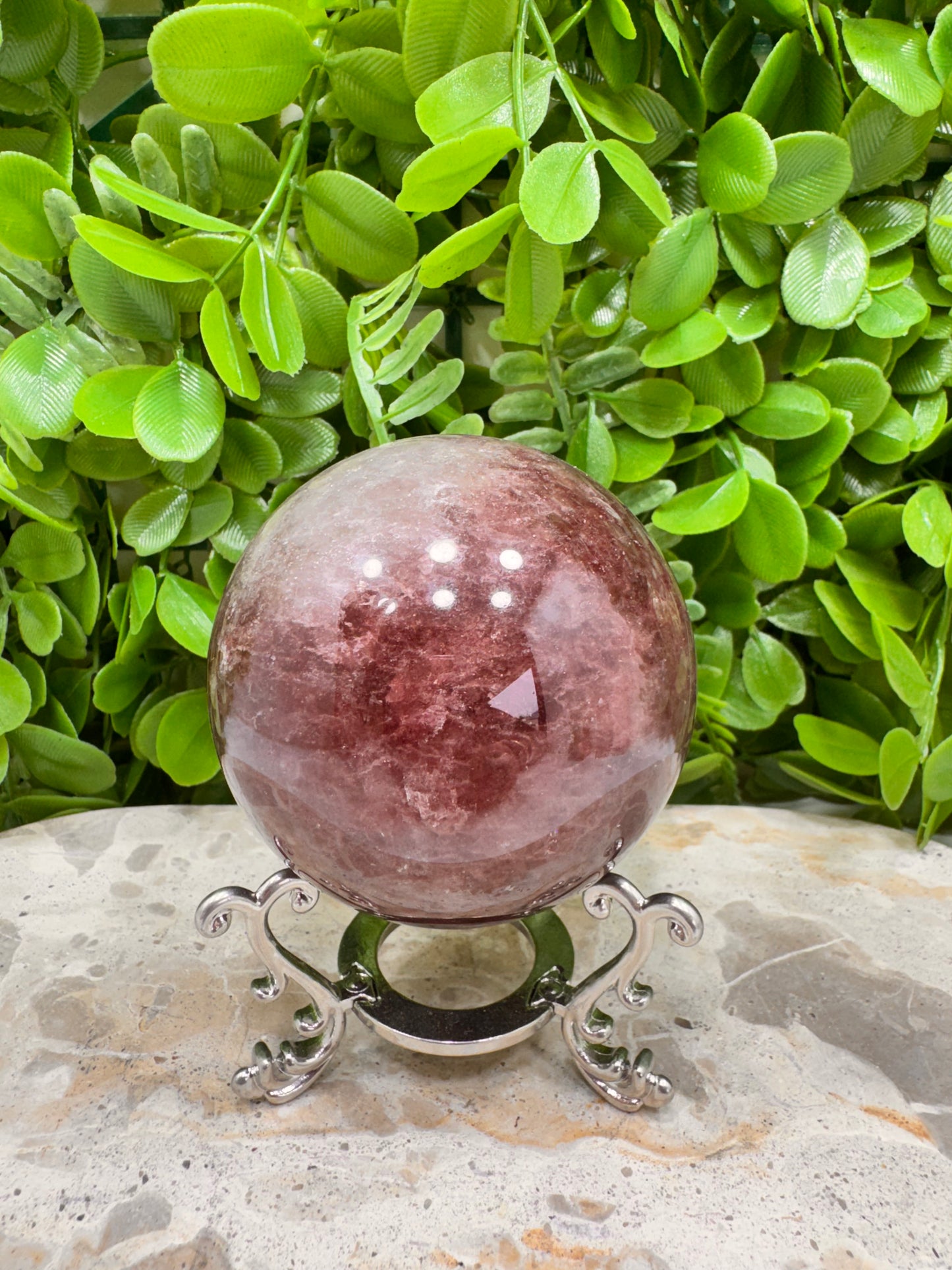 Strawberry Quartz Sphere 480g