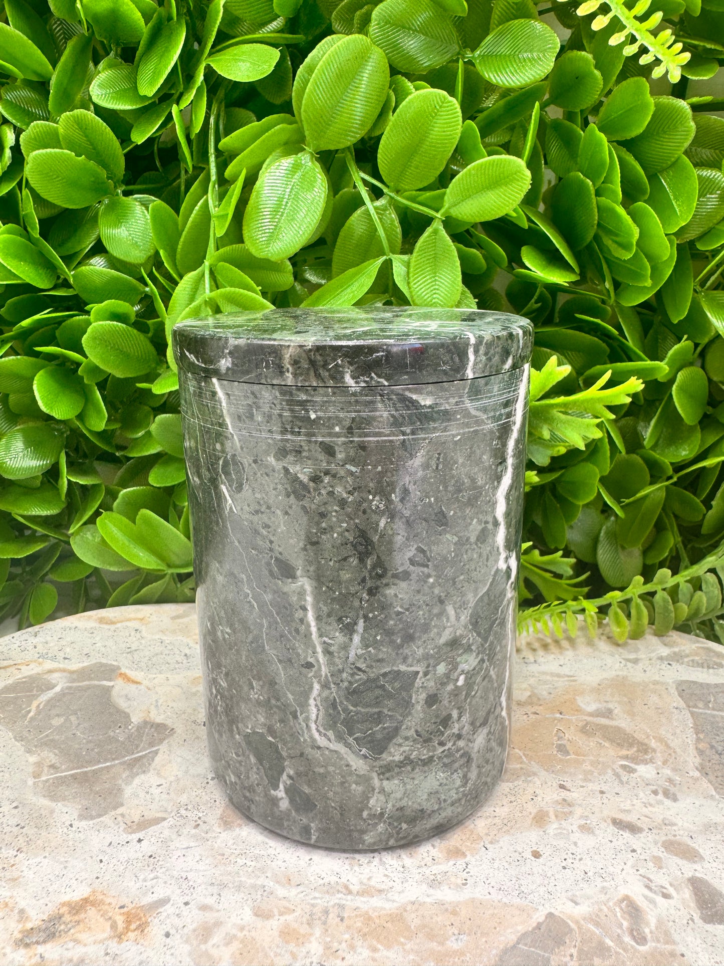 Black Zebra Jasper Jar with lid 2 pce 600g