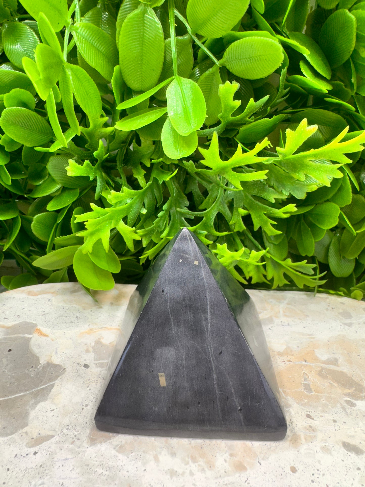 Black Jade with Pyrite Pyramid 326g