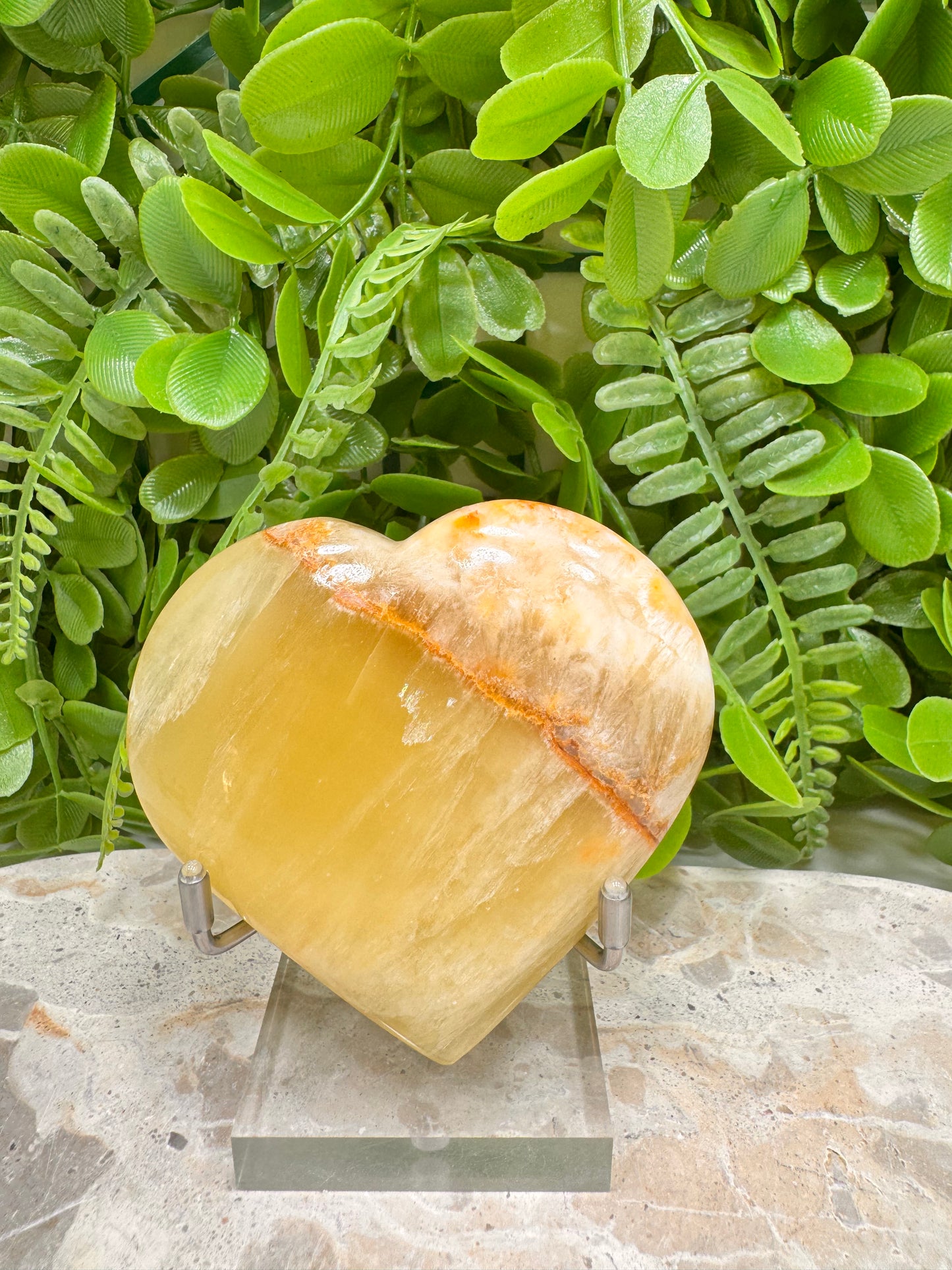 Lemon Banded Calcite Heart 210g
