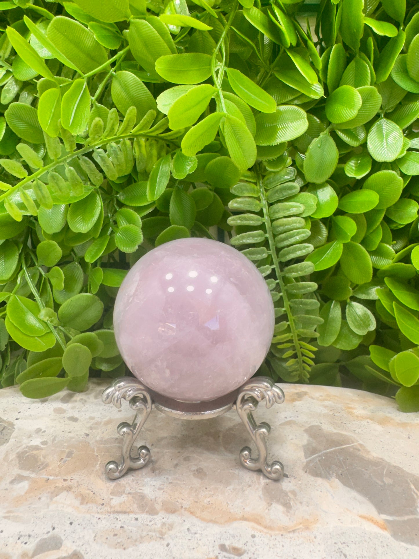 Lavender Rose Quartz Sphere 370g