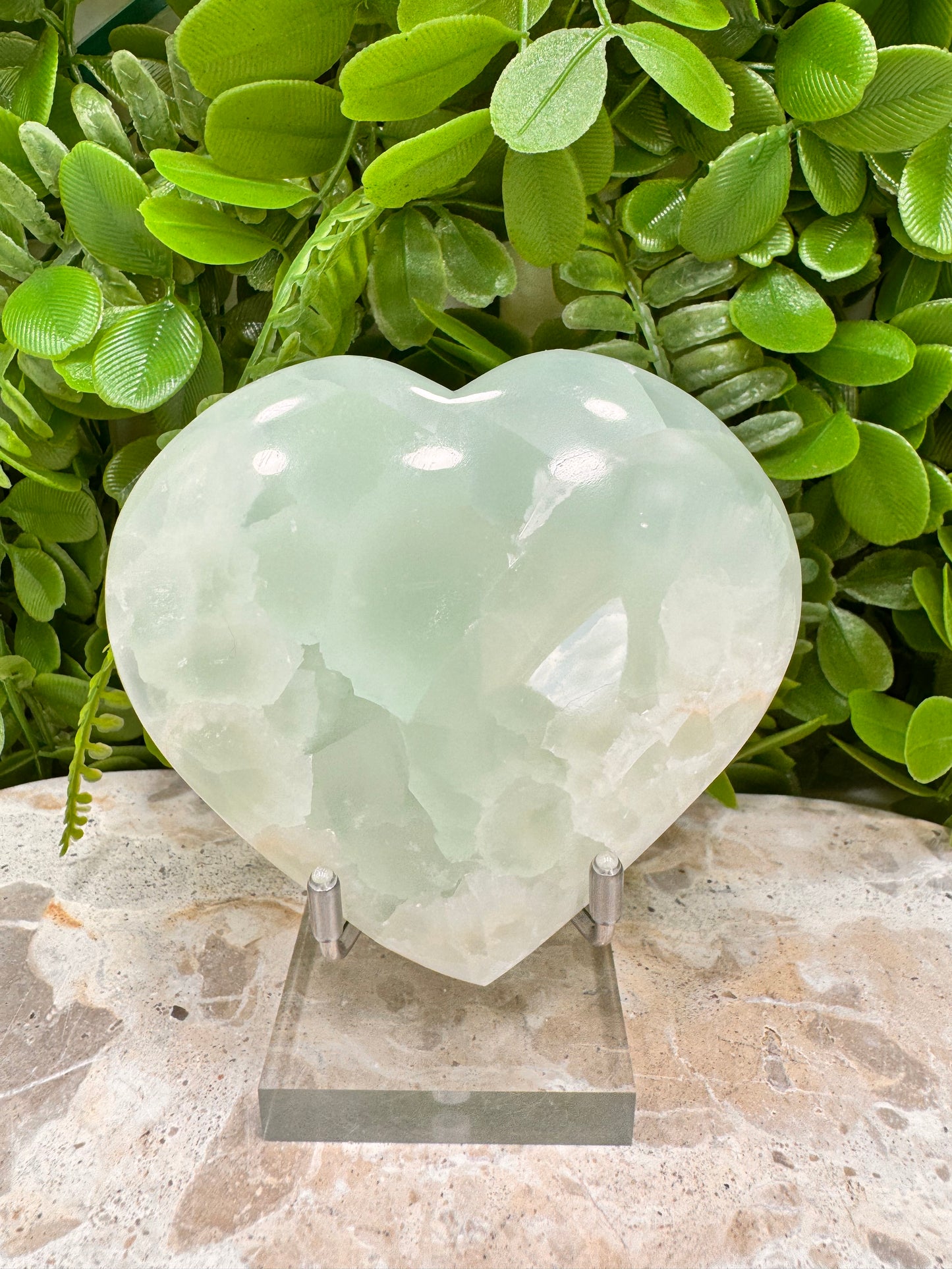 Aqua Caribbean Calcite Heart 302g