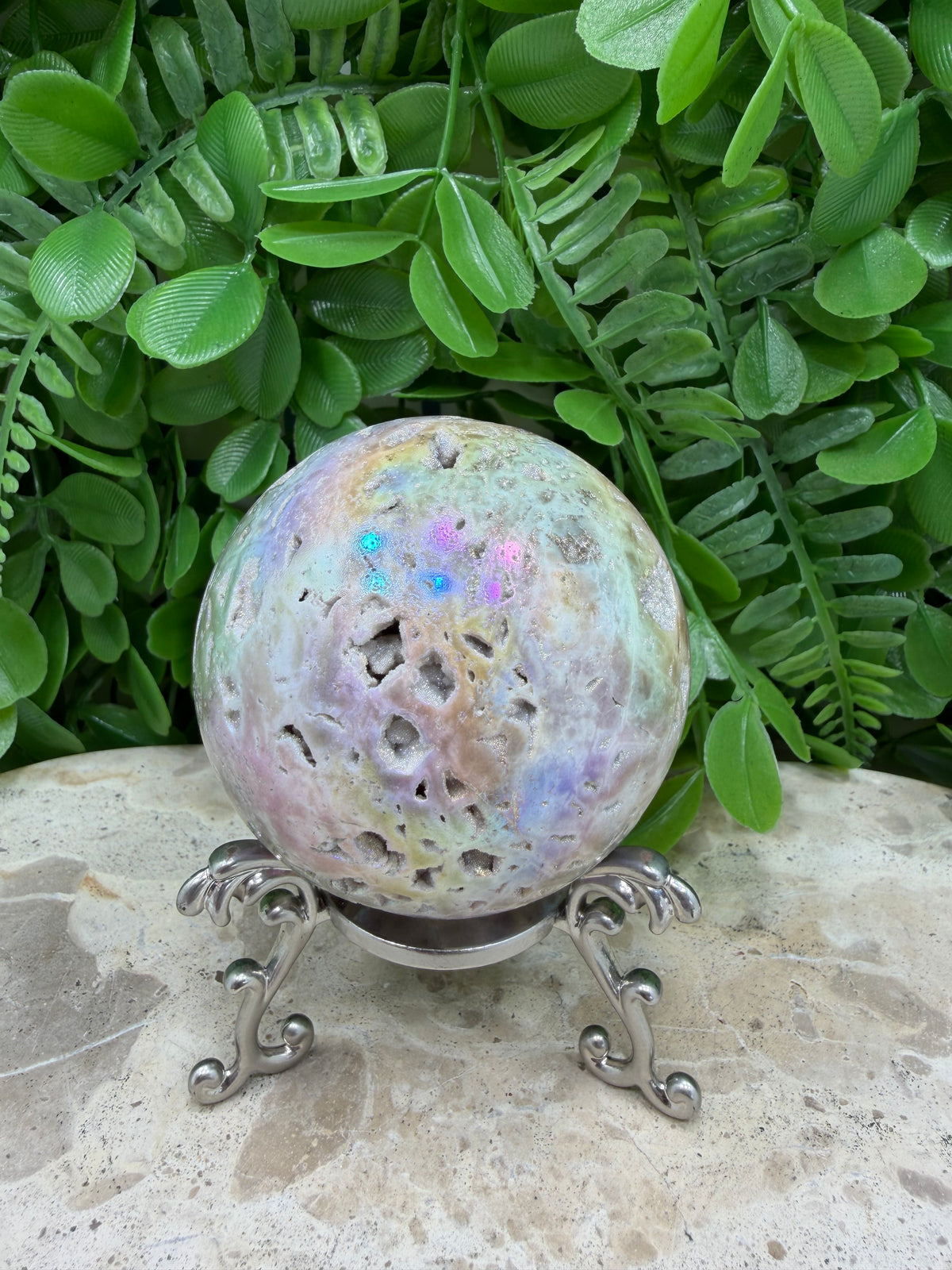 Aura Sphalerite Sphere | Grounding • Confidence • Vitality
