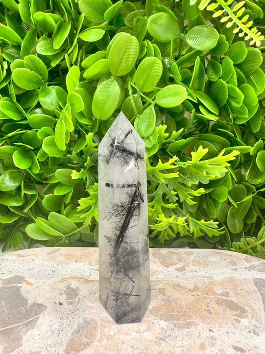Tourmaline in Quartz Tower 156g