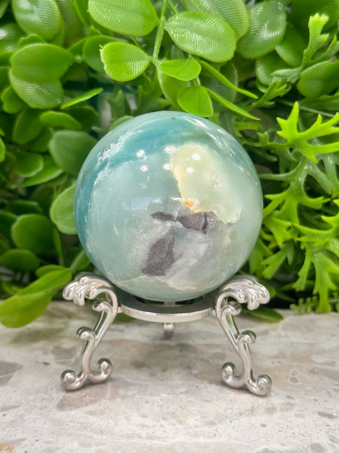 Sky Blue Opal Sphere 377g