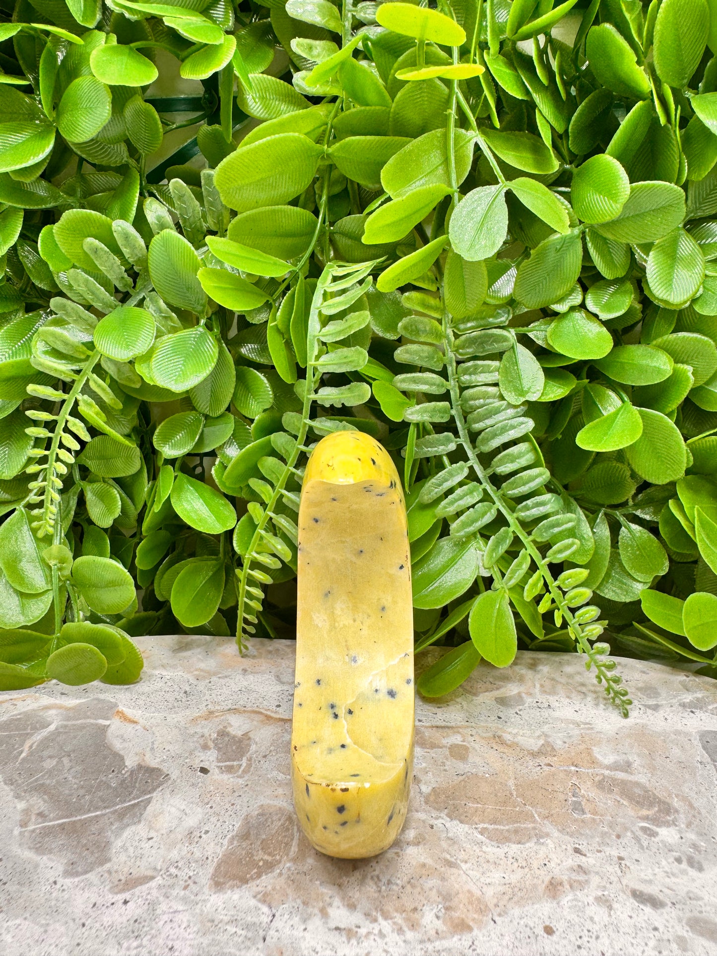 Yellow Jade with Hematite Moon 228g