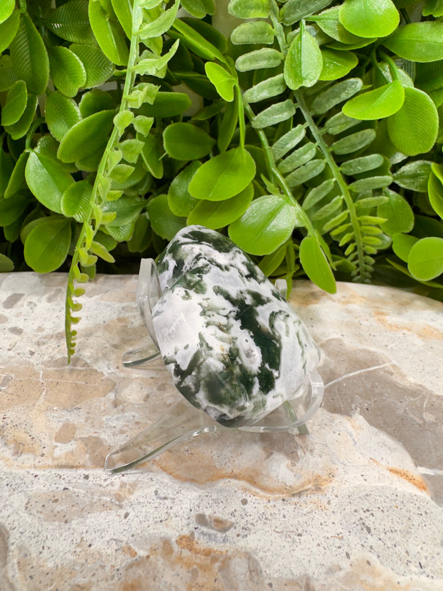 Moss Agate Heart 80g