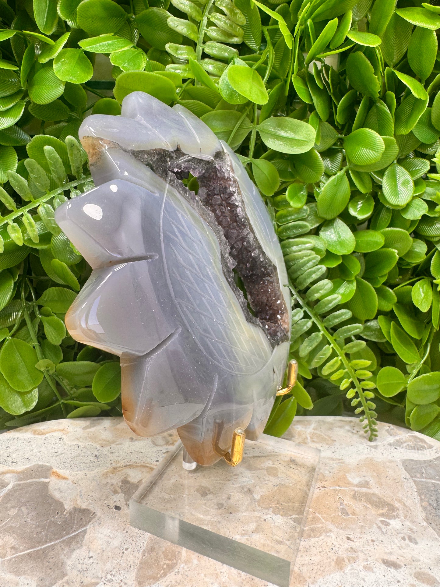 Agate Amethyst Druzy Sunflower 402g