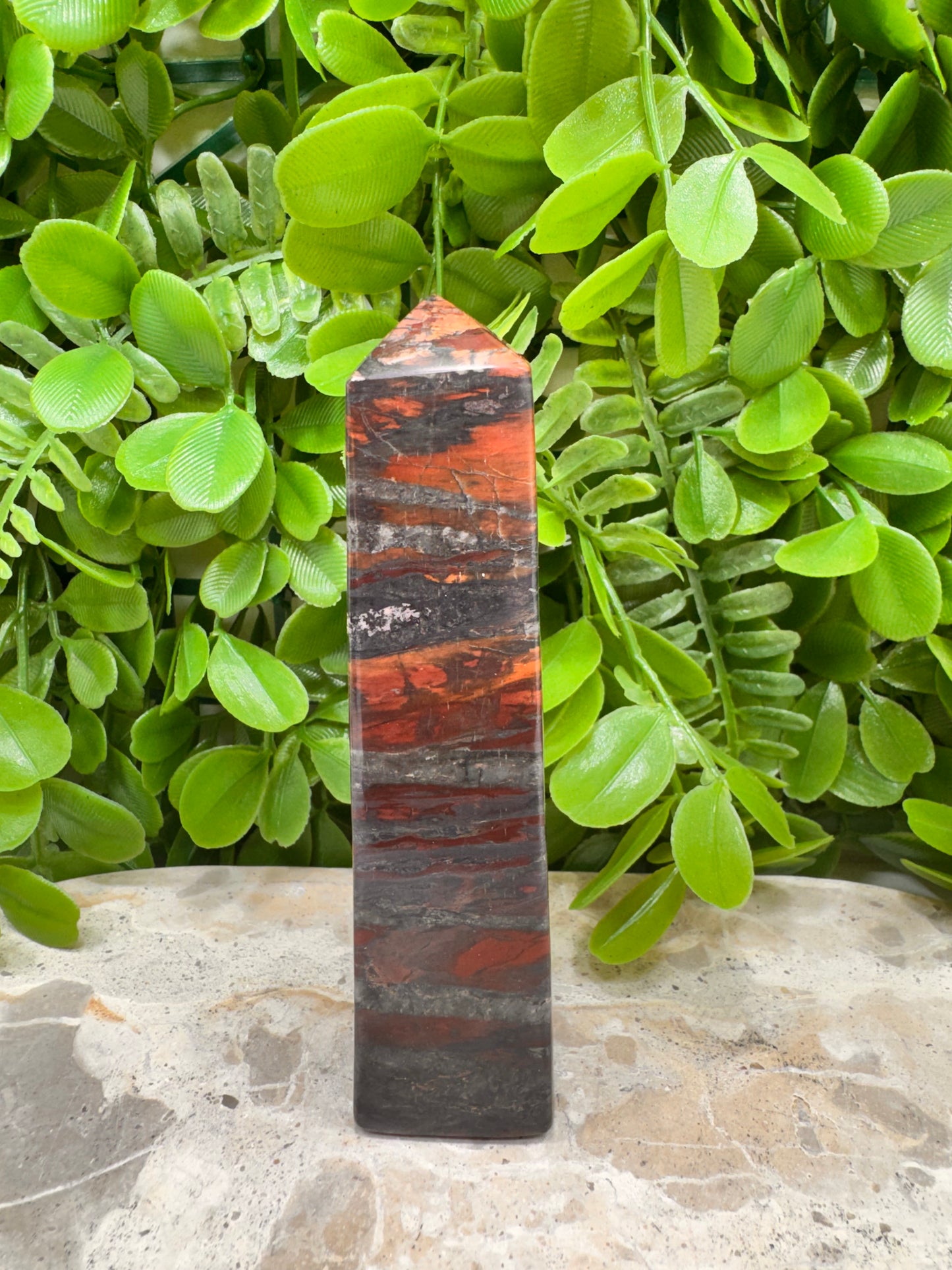 Tiger Ore/Rhodonite Tower 242g