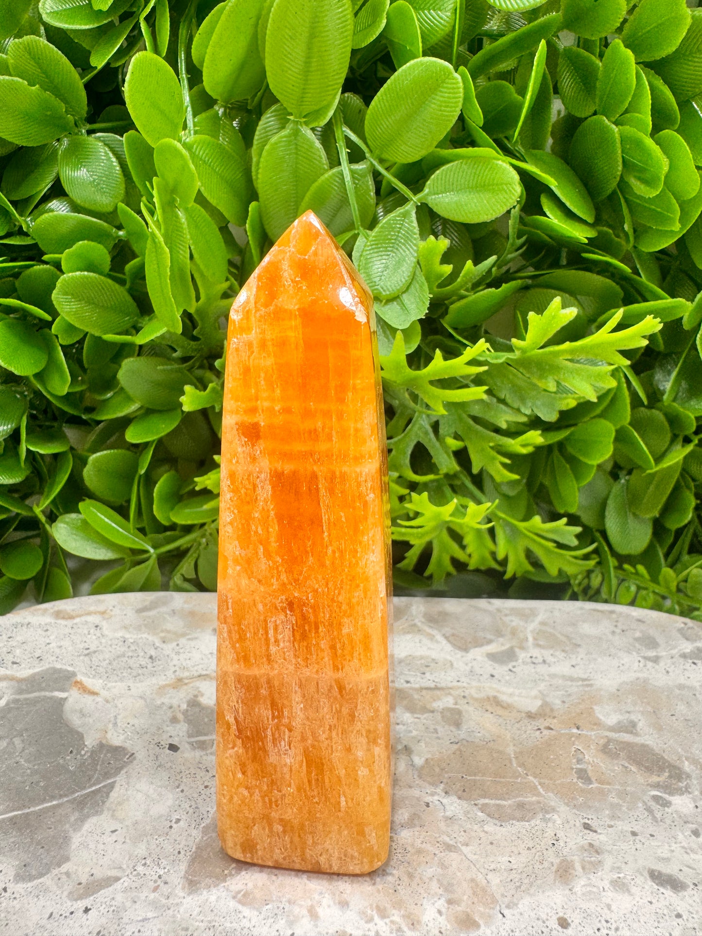 Crystalised Orange Calcite Tower 210g