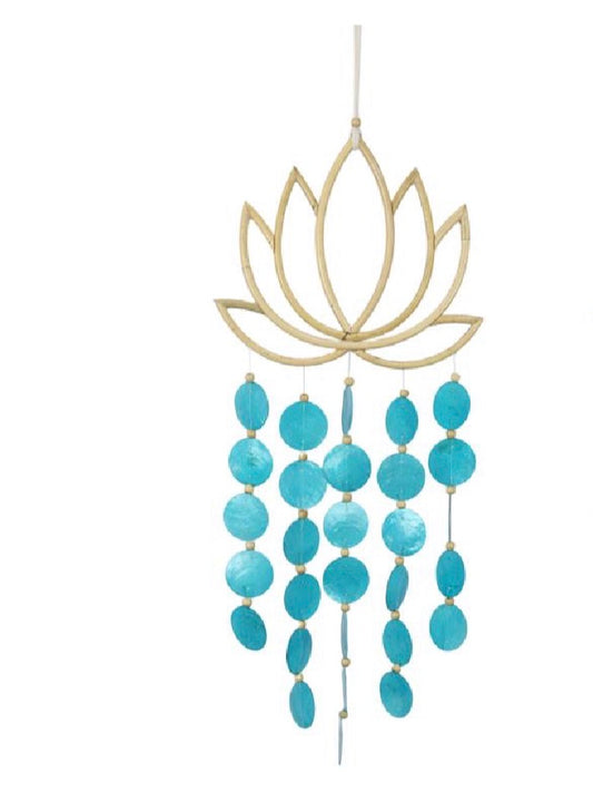 80cm Blue Lotus Flower Capiz Shell Mobile Hanger