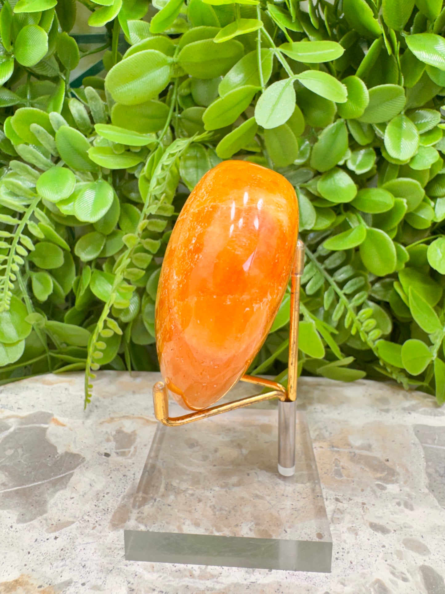 Crystallised Orange Calcite Heart 412g