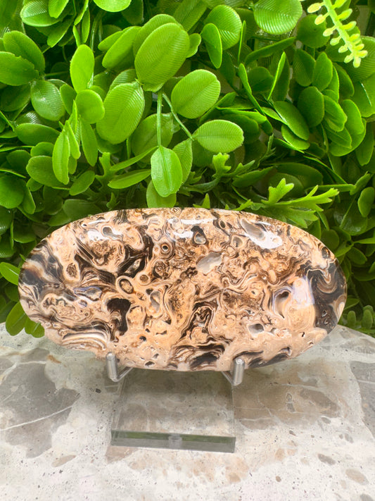 Chocolate Calcite Palm Stone  260g