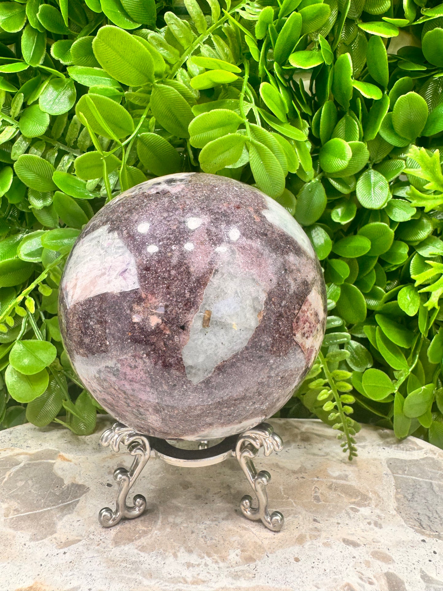Lepidolite Unicorn Sphere 1334g