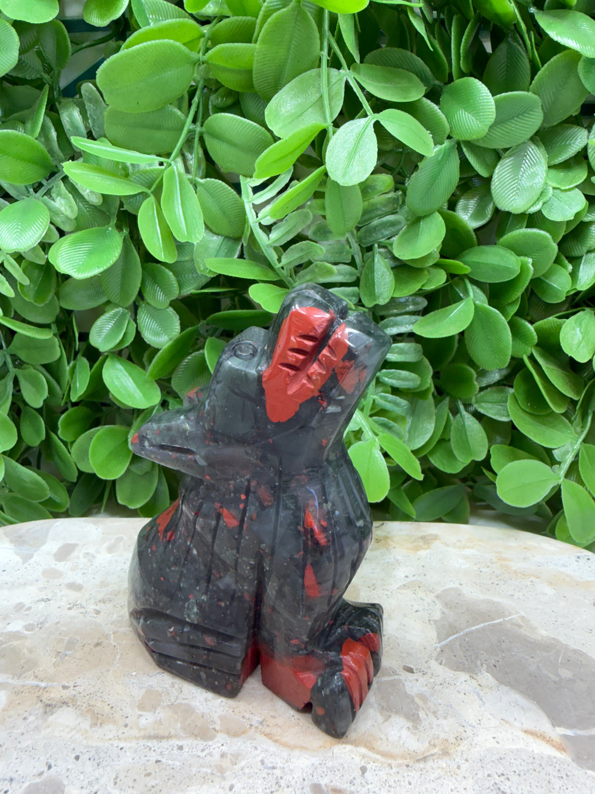 African Blood Stone Wolf 290g | Strength • Courage • Vitality