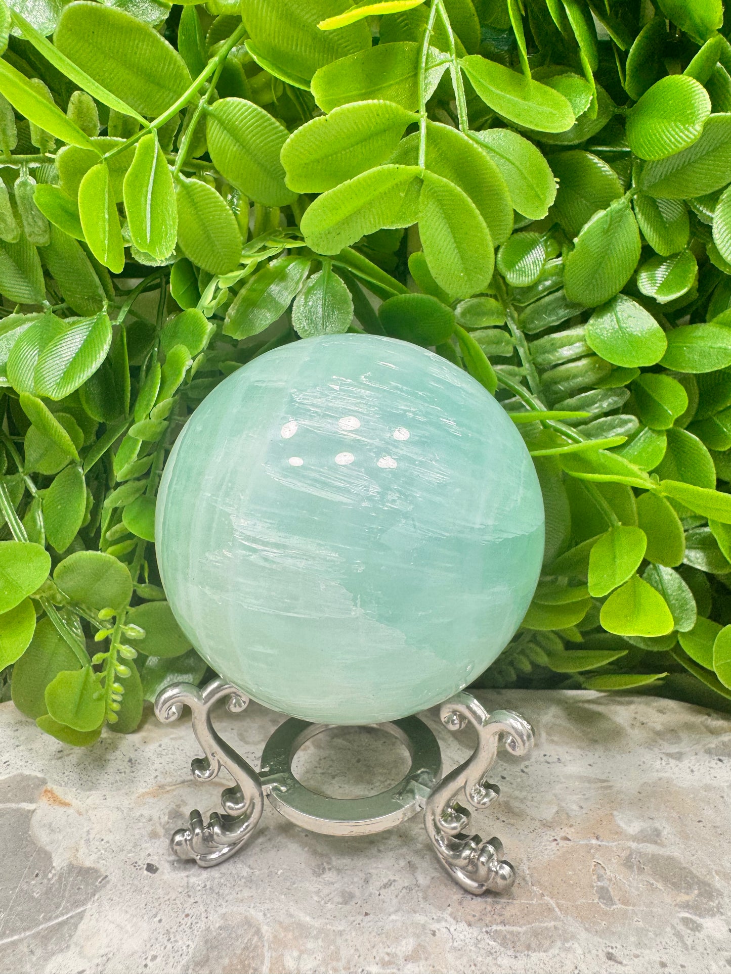 Pistachio Calcite Sphere 646g