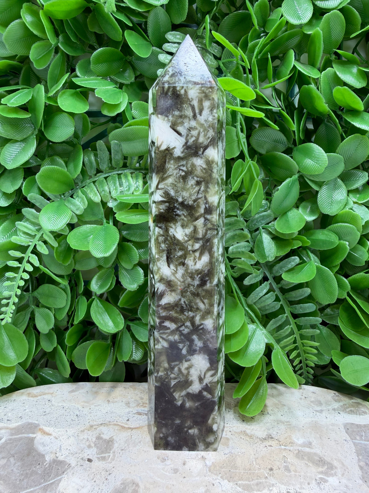 Green Mica Tower | Healing • Balance • Renewal