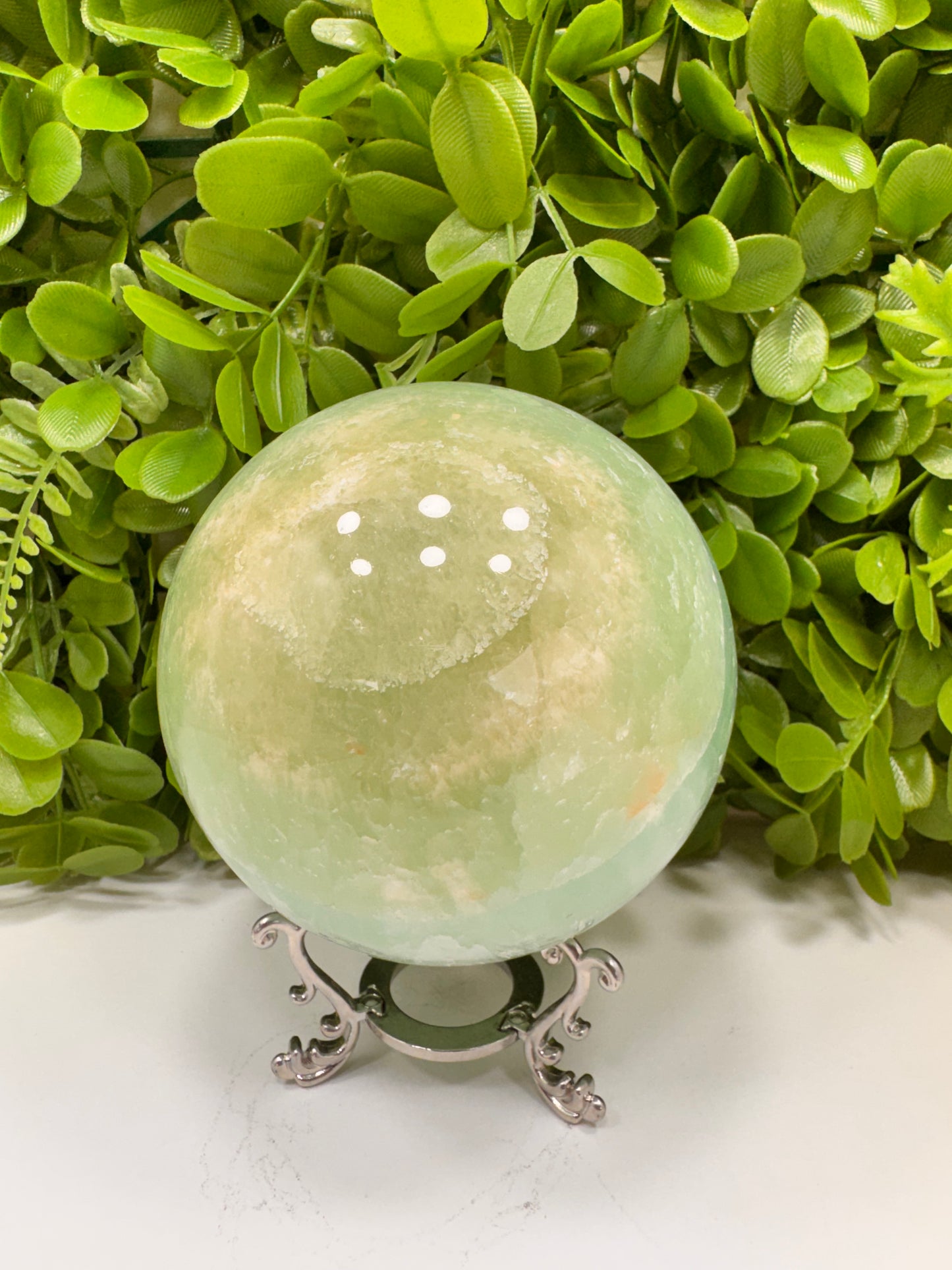 Pistachio Calcite Sphere 1814g