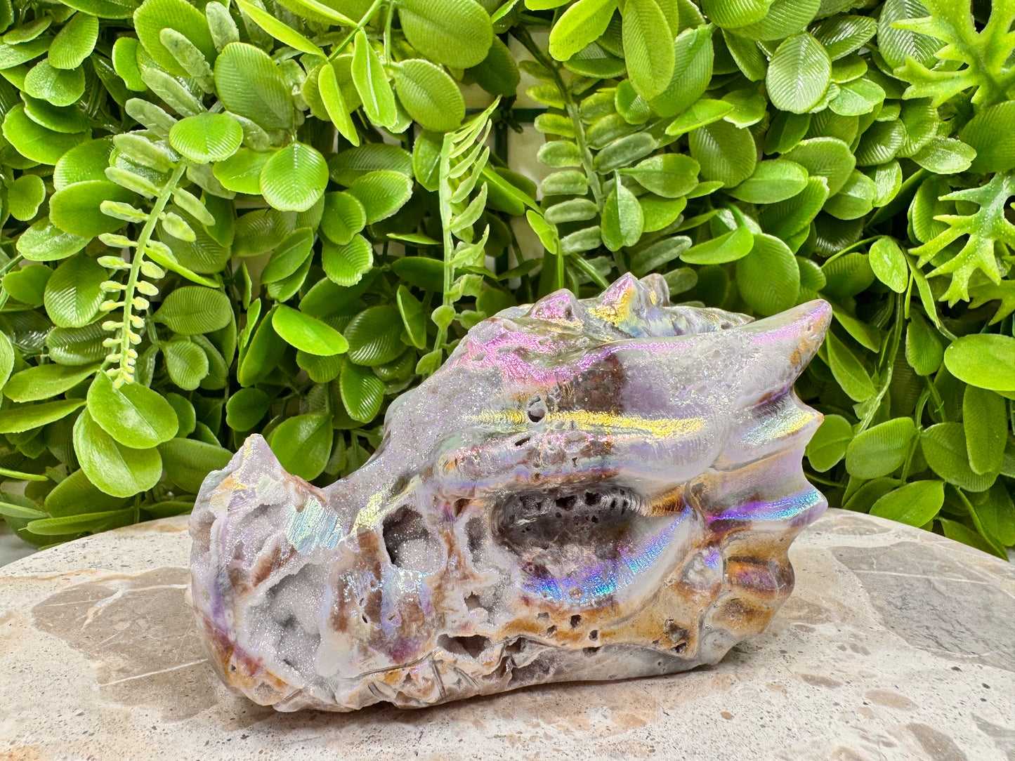 Aura Sphalerite Dragon Skull 742g