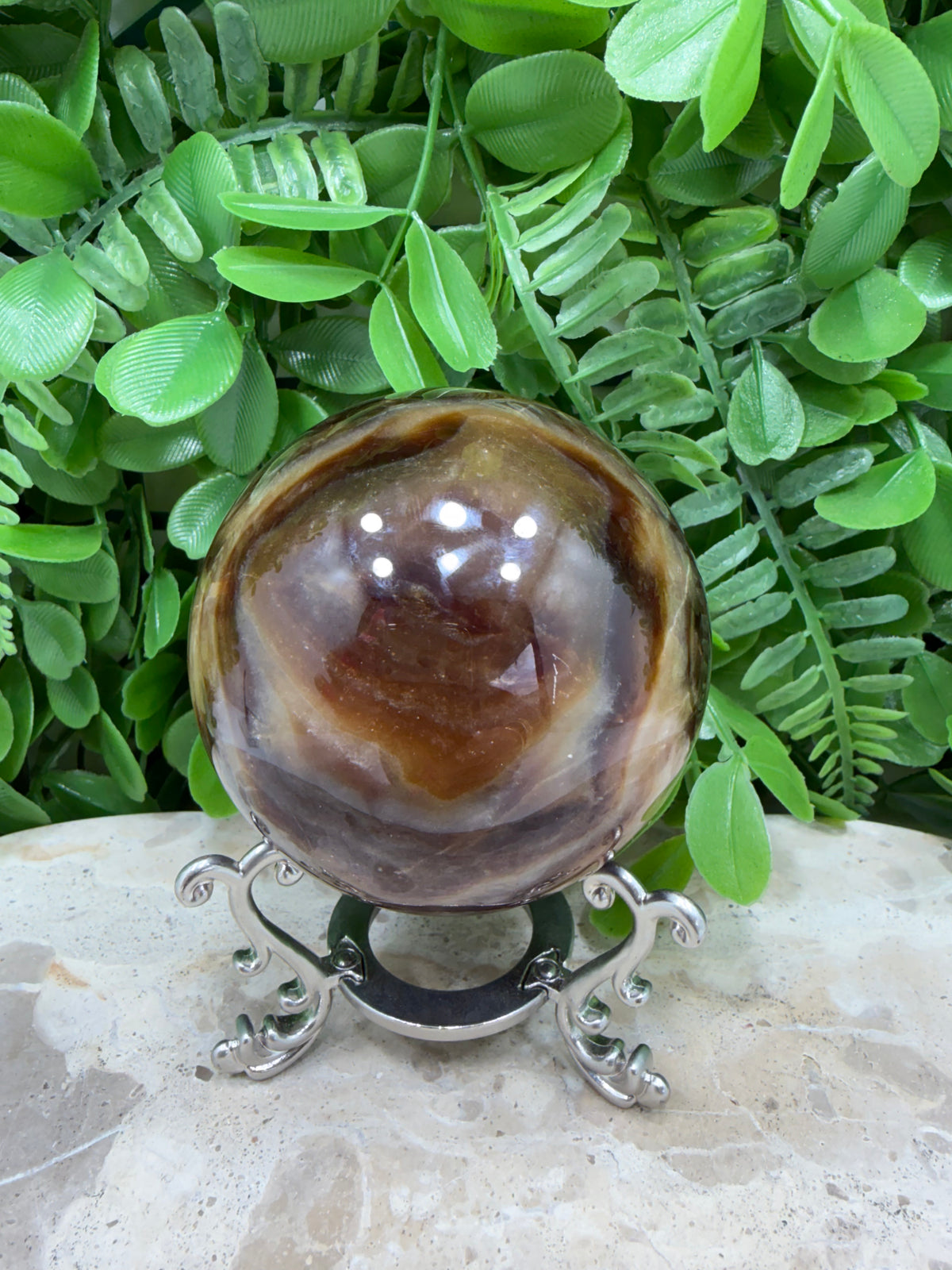 Chocolate Calcite Sphere | Grounding • Emotional Balance • Inner Strength