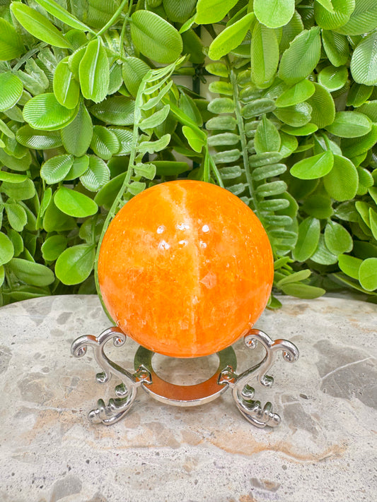 Crystalized Orange Calcite Sphere 276g