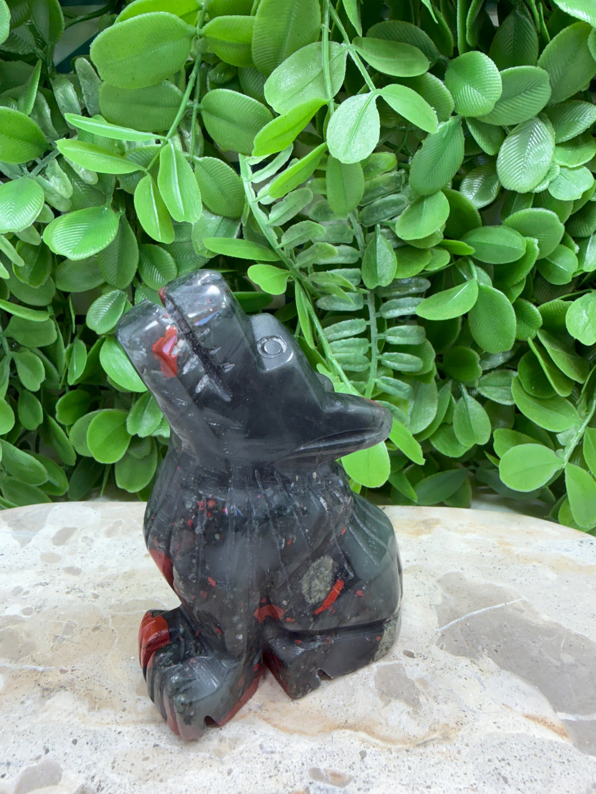 African Blood Stone Wolf 290g | Strength • Courage • Vitality