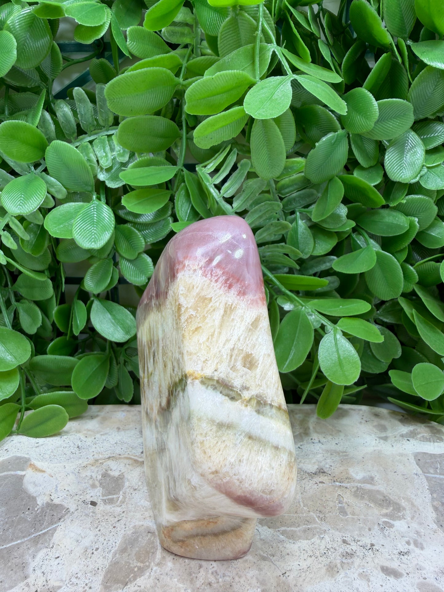 Pink Banded Onyx Freeform 504g