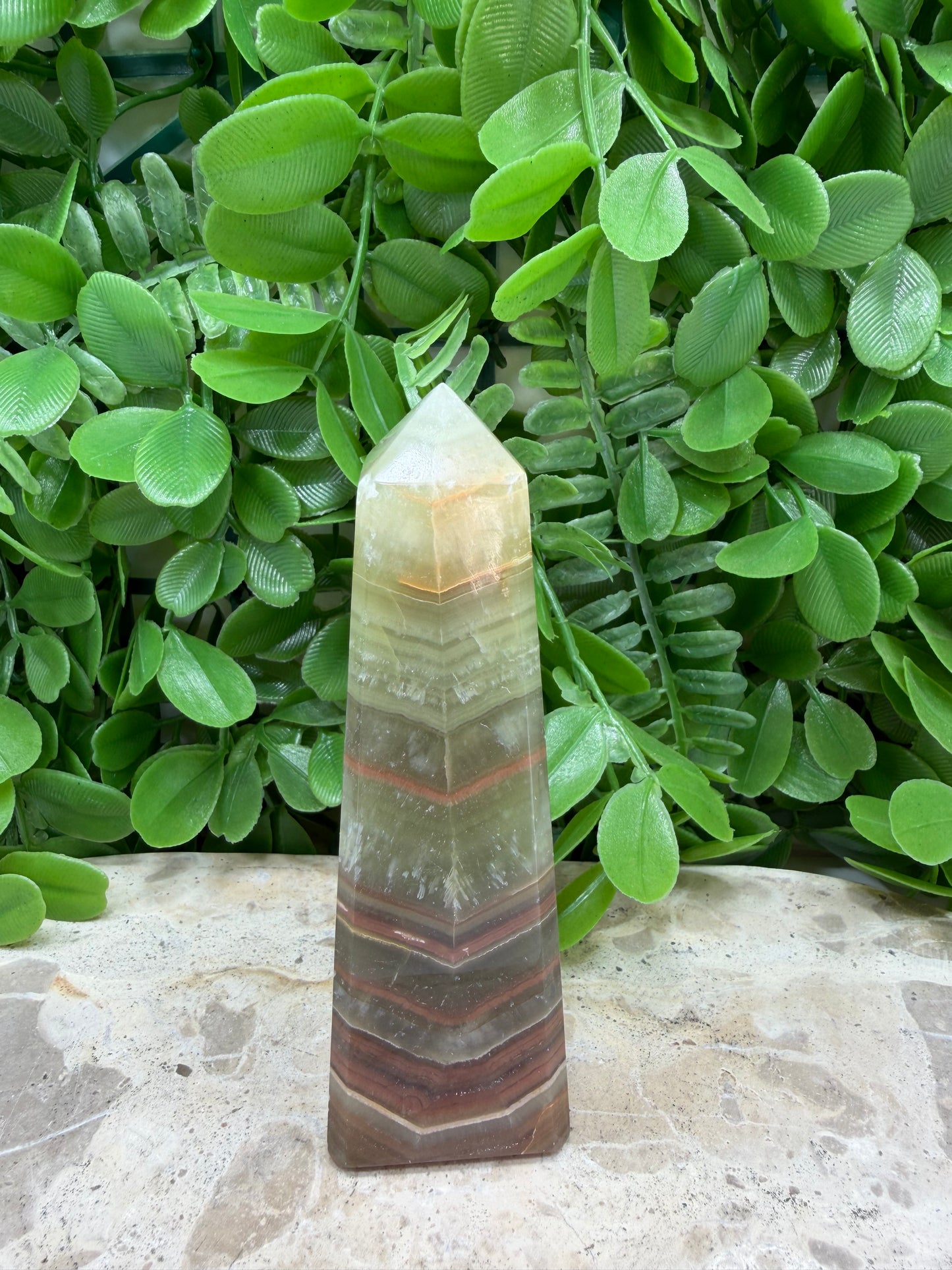 Green Banded Onyx Point 260g