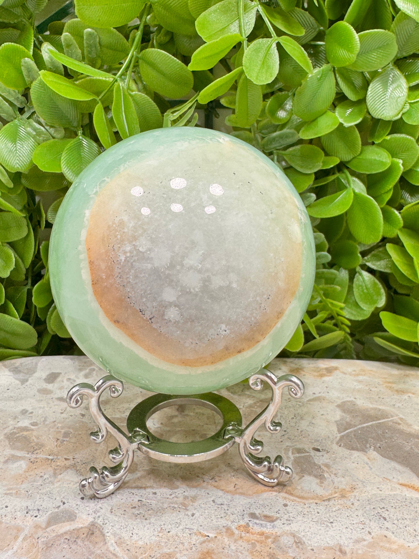 Pistachio Calcite Sphere 834g