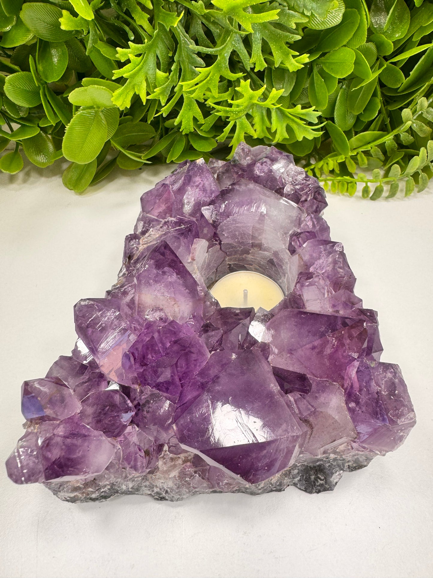 Amethyst Tealight  Holder 1510g