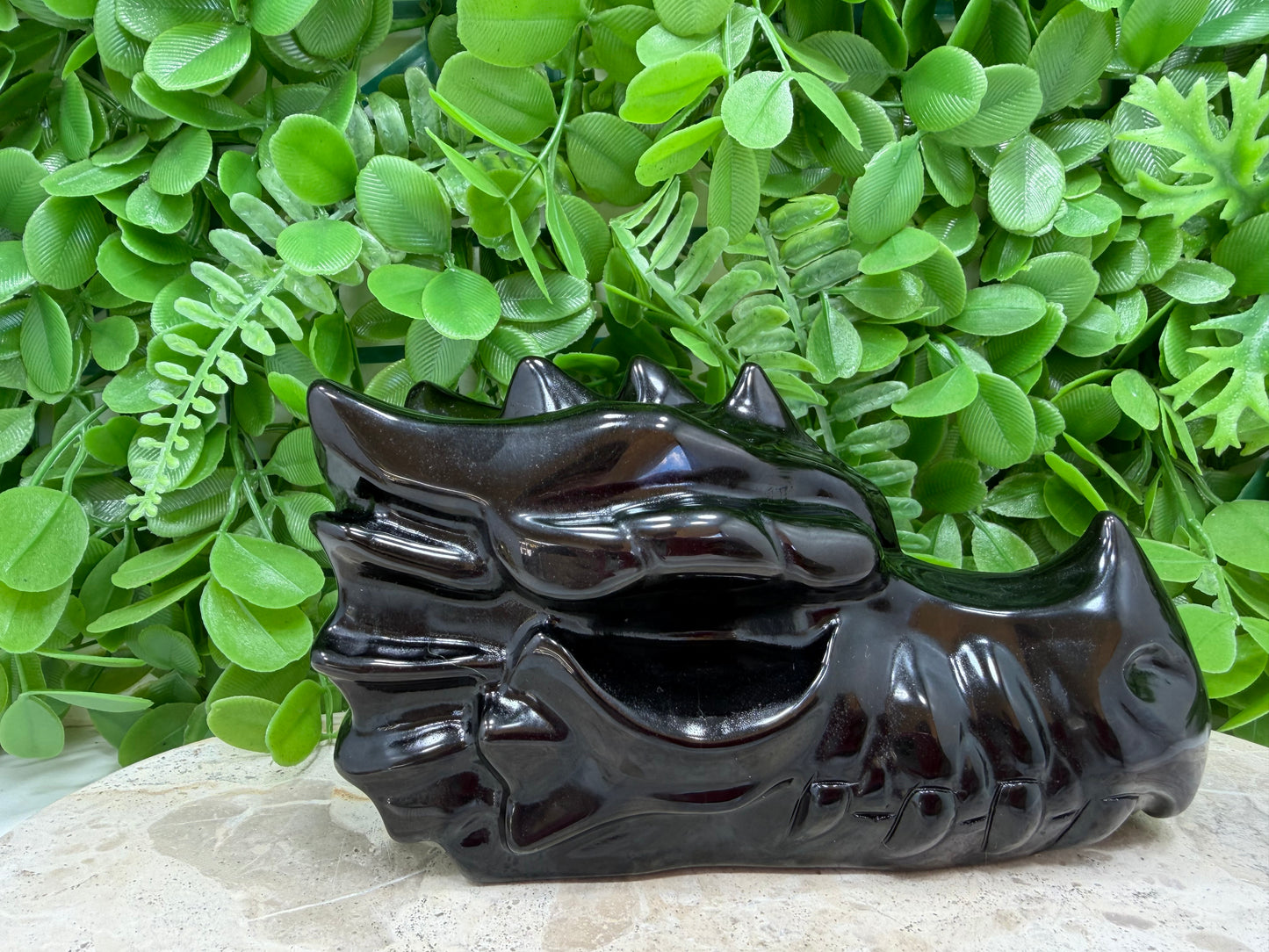 Black Obsidian Dragon Skull 1064g