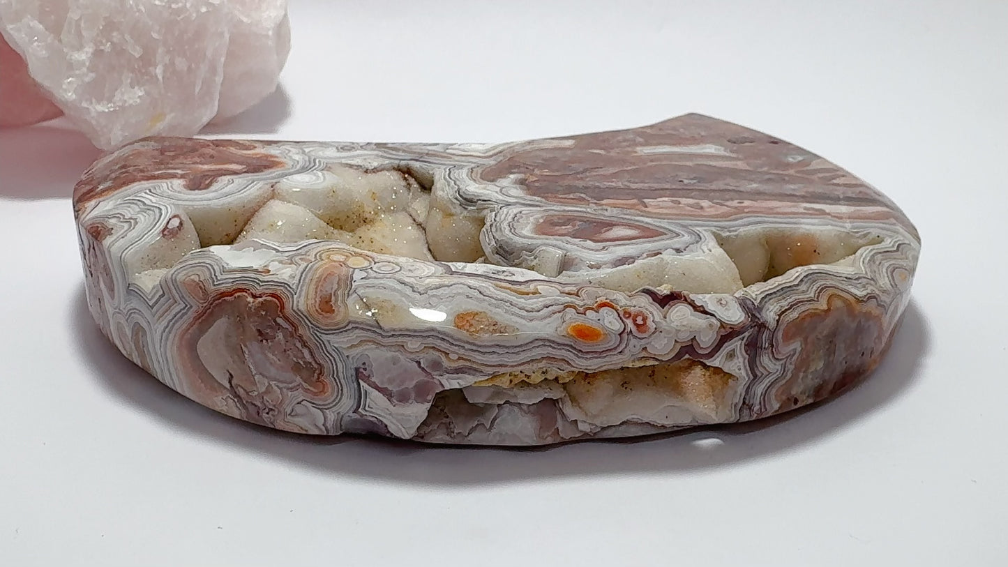 Mexican Agate Moon with Stand 730g