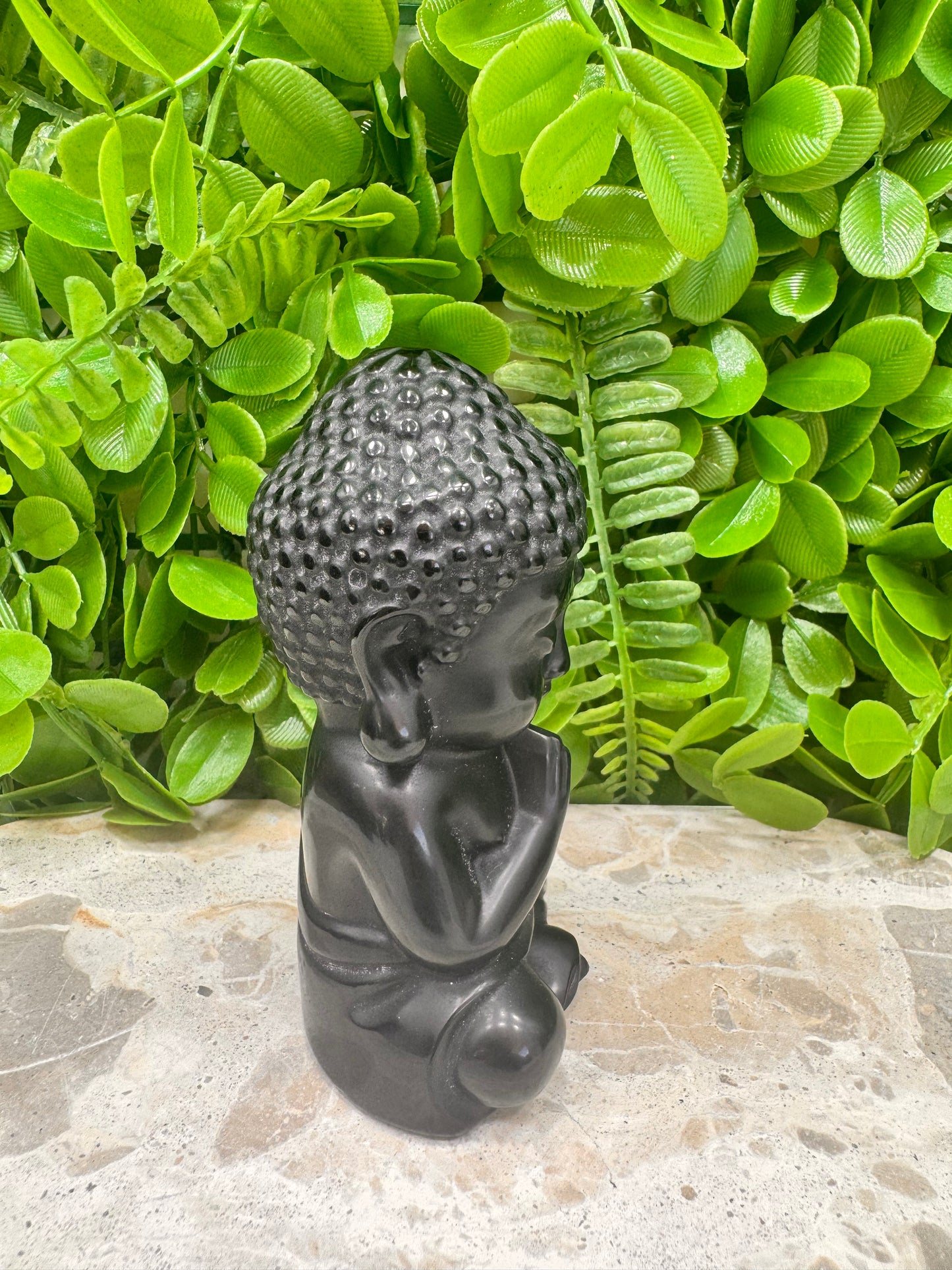Black Obsidian Buddha 352g