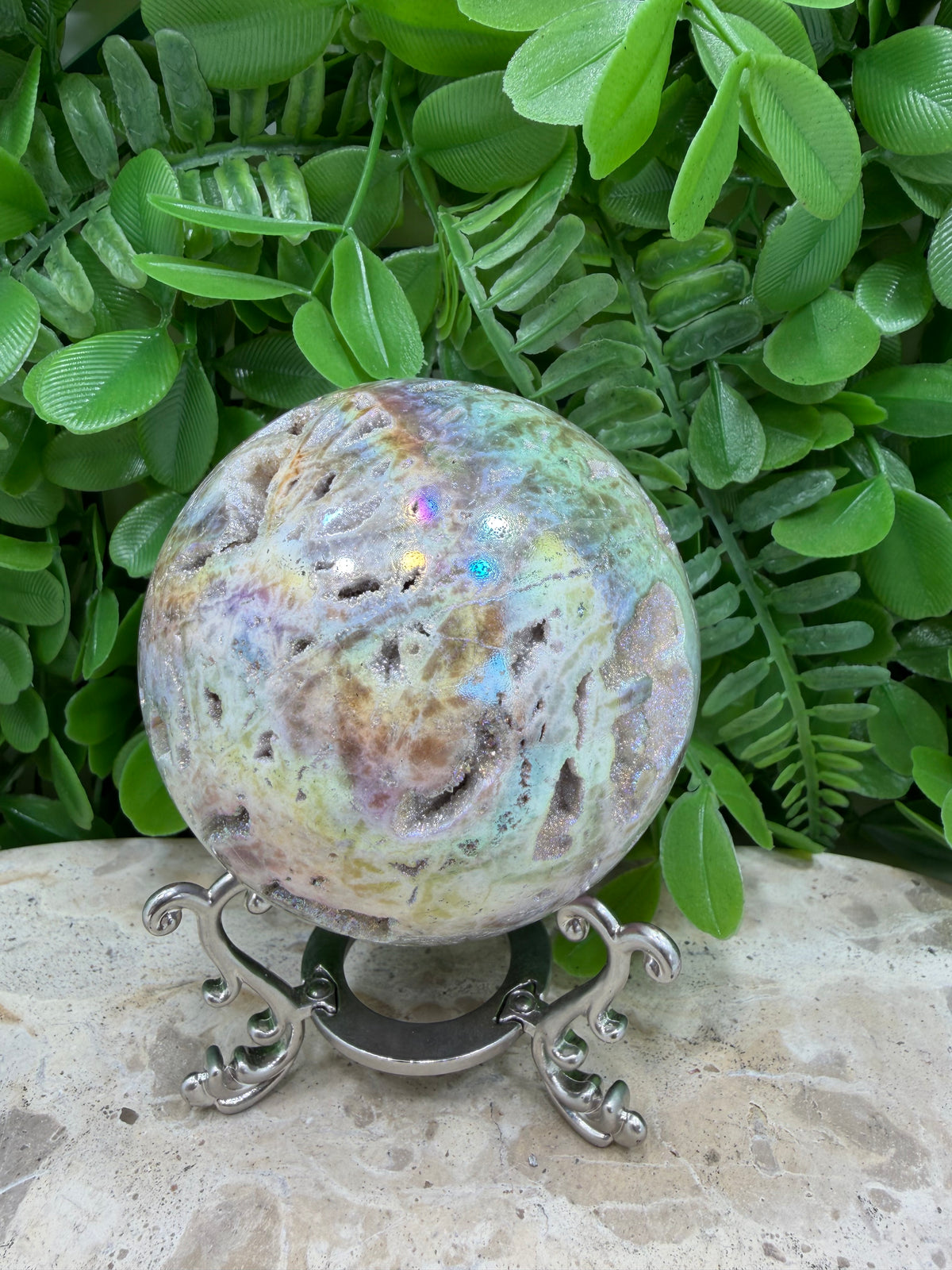 Aura Sphalerite Sphere | Grounding • Confidence • Vitality