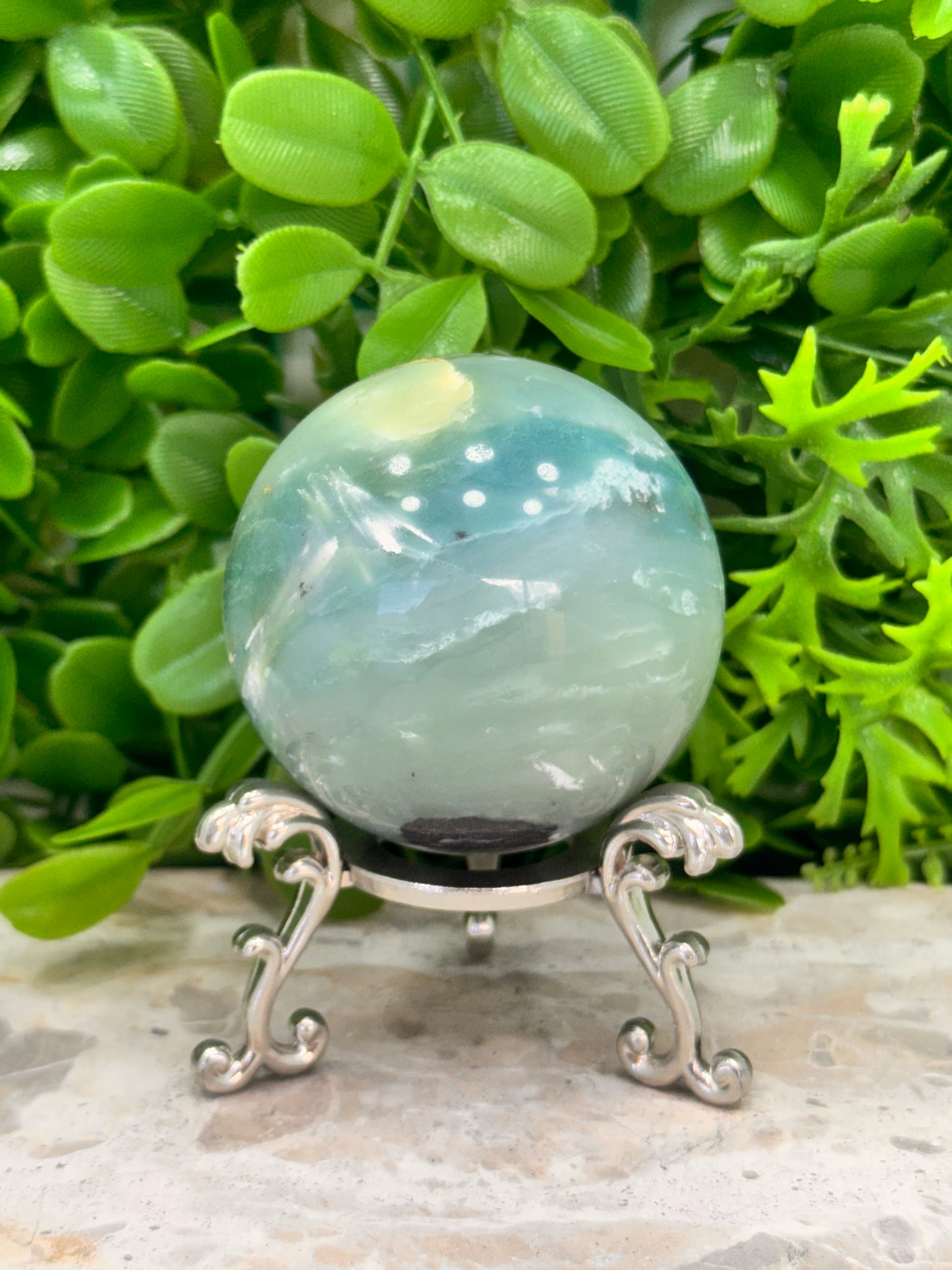 Sky Blue Opal Sphere 377g